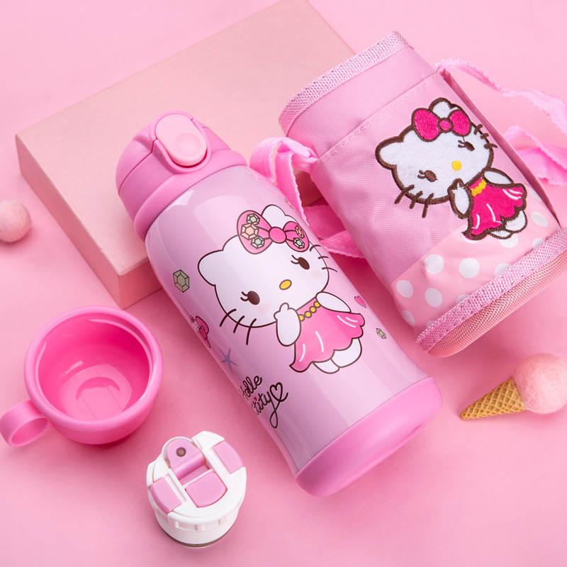 Bình nước giữ nhiệt học sinh phiên bản hoạt hình (Kitty)
